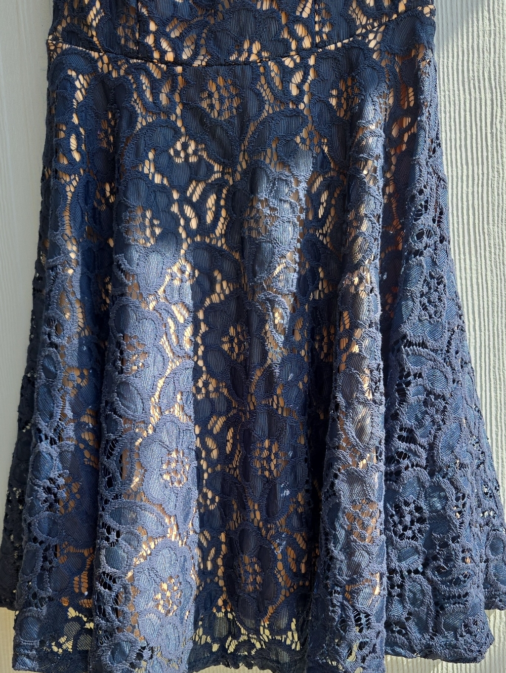 City Studio | Navy Blue Lace Fit & Flare Dress (Junior's 1) - Picture 4 of 8
